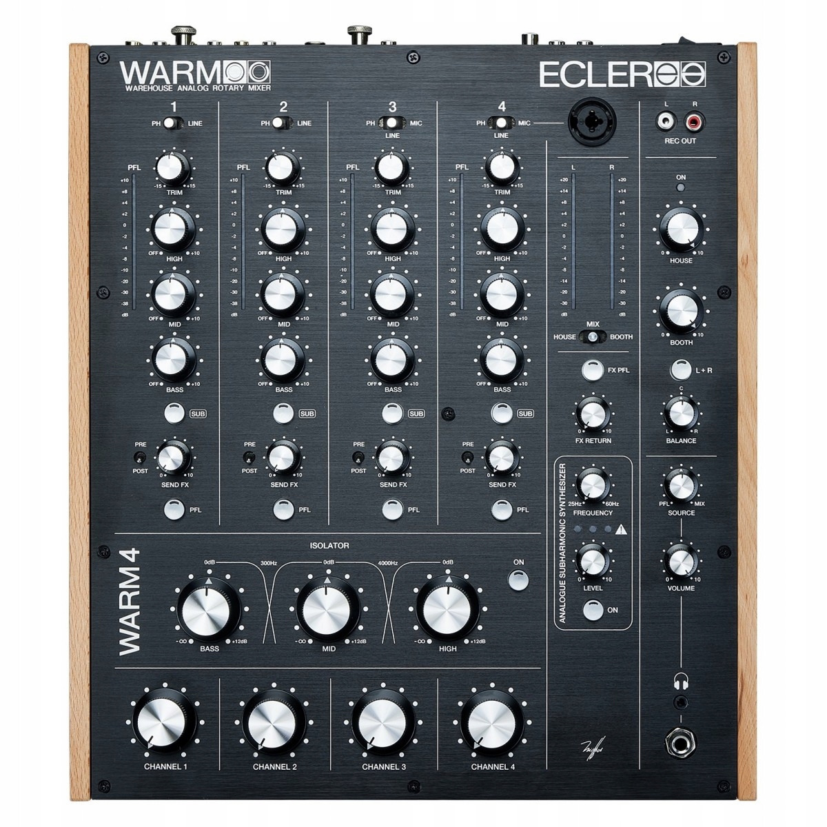 Ecler WARM4 Analogový rotační mixpult 4 kanály Ecler slipmaty Bonus!
