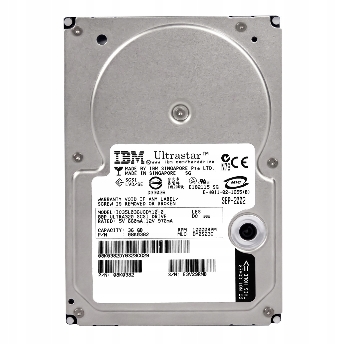 Ibm 08K0382 36GB 10K Scsi U320 3.5'' IC35L036UCDY10-0