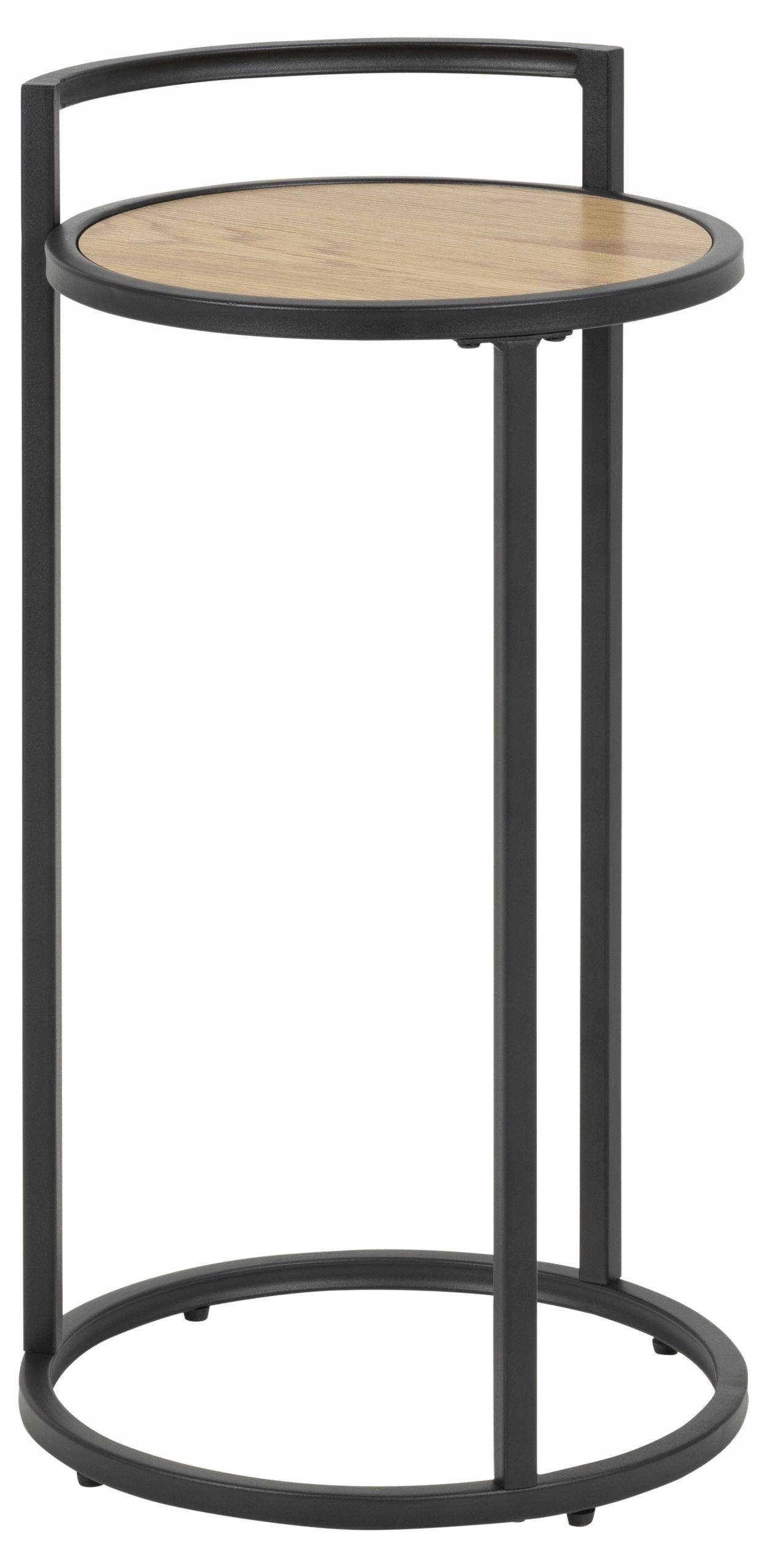 

Stolik kawowy okrągły 33 cm Czarny nowoczesny Loft