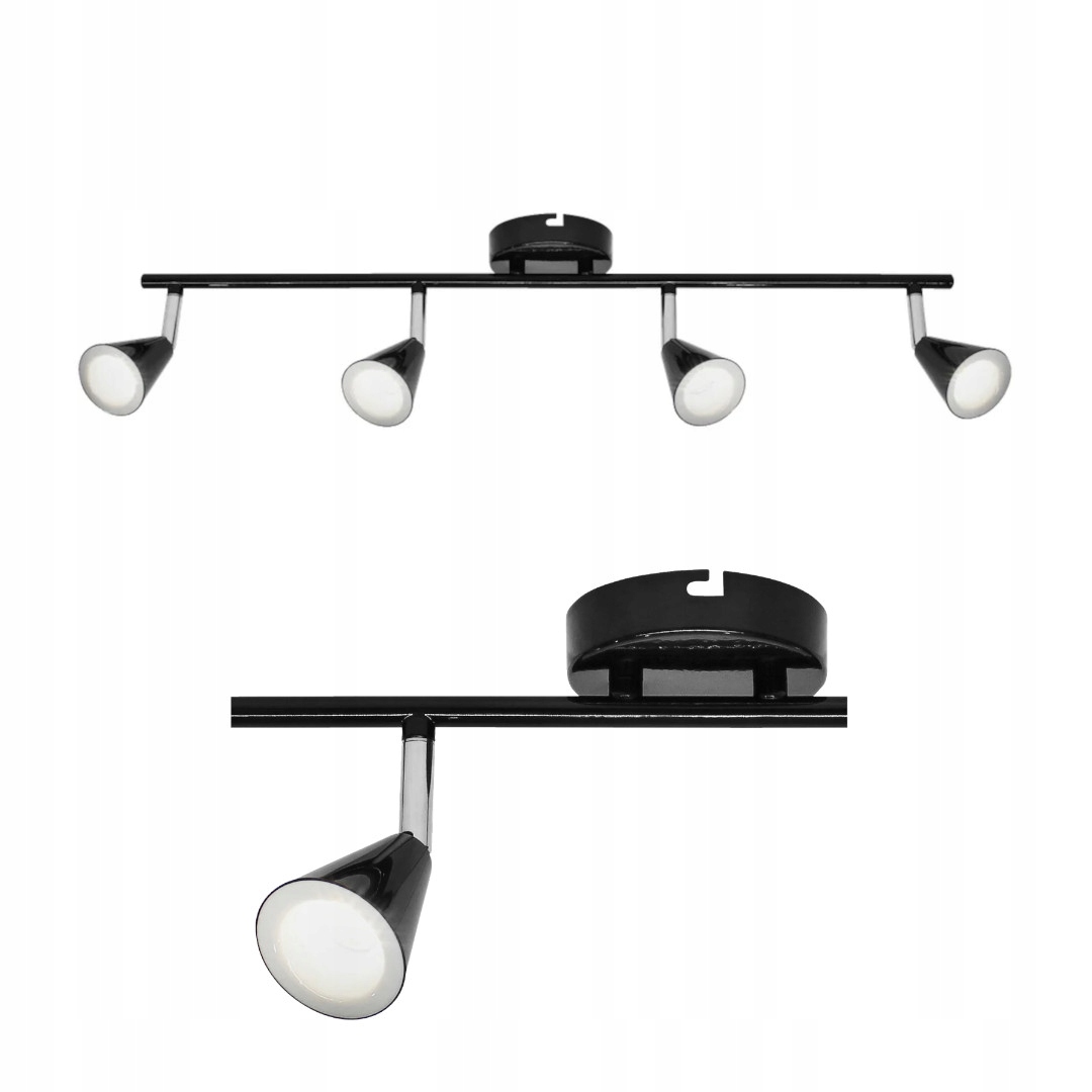 Led bodová stropná lampa 4 body čierna