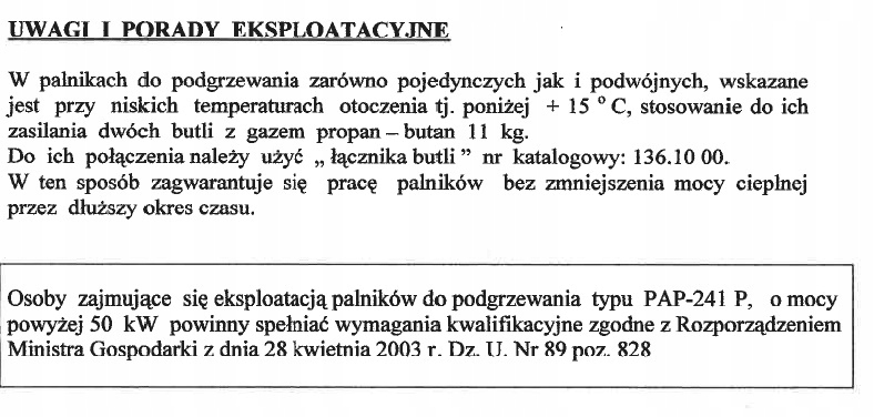 Palnik do podgrzewania pojedynczy 35cm bez węża RC10 PAP-241P Pomet Wronki Marka inna