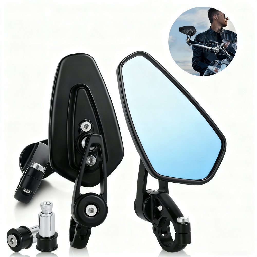 Lusterka motocyklowe na kierownicę Uniwersalne 7/8'' 22mm Aluminiowe