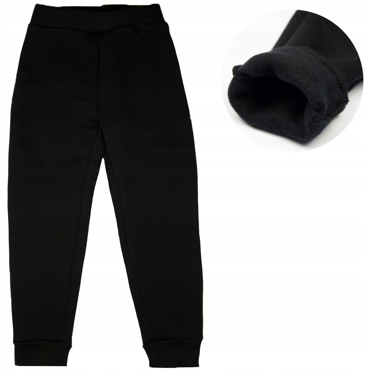 GRUBE SPODNIE OCIEPLANE czarne 98 z meszkiem