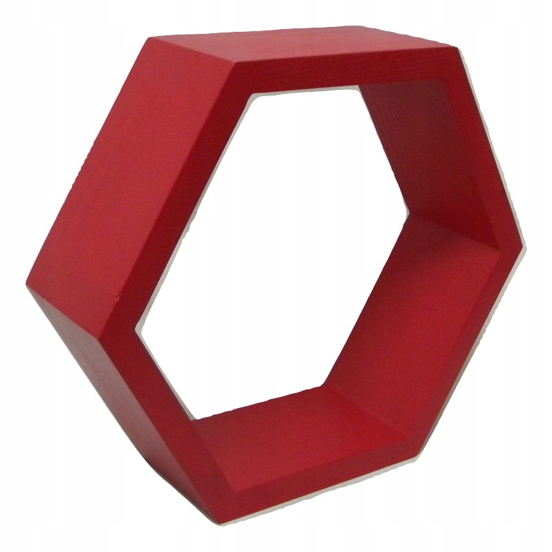 PÓŁKA PLASTER MIODU HEXAGON CZERWONA DREWNO SOSNA Liczba sztuk 50 szt.