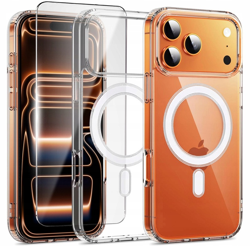 Etui Magsafe Clear Case do iPHONE 17 Pro Max iPHONE 18 Pro Max +szkło 9H
