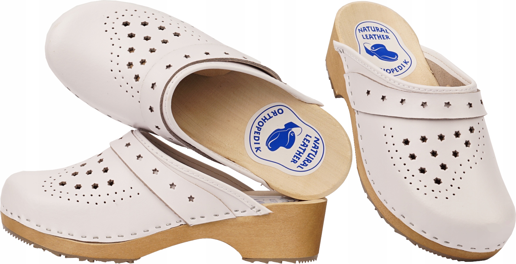 Dámské kožené dřeváky pro práci v zahradním domě Nazouváky Medicínské 40