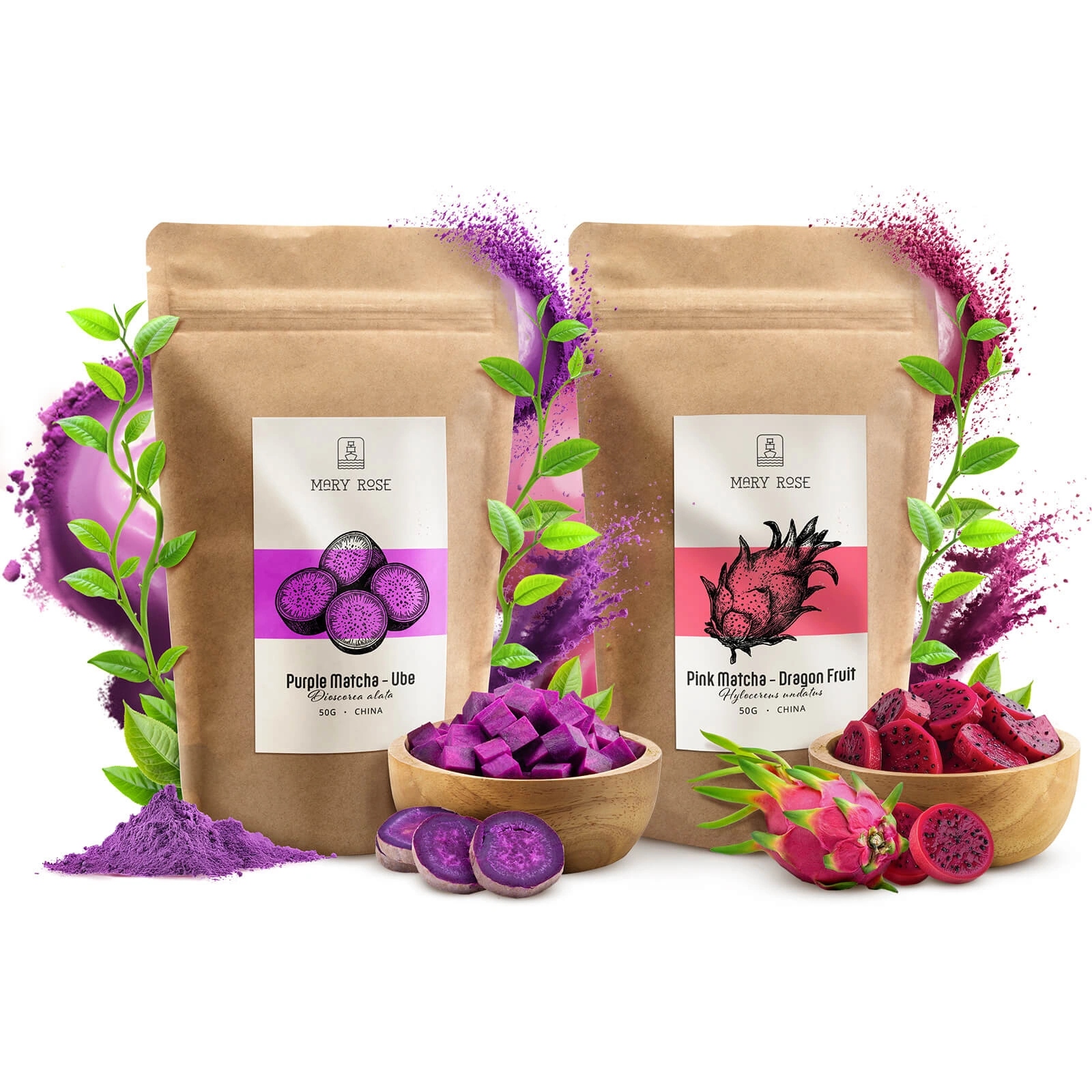 Zestaw Pink Matcha Purple Matcha 2x50g Matche Alternative Sproszkowane