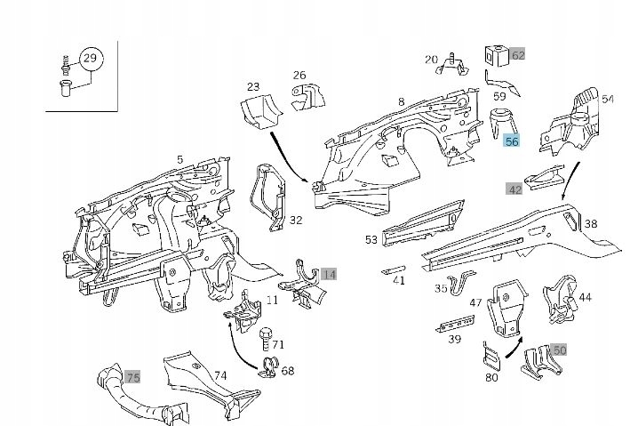 GNIAZDO KIELICH SPREZYNY MERCEDES C W124 SL W129 P Type of suspension standard