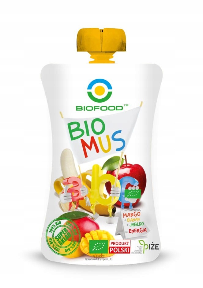Mus banan-jabłko-mango, 90 g, Bio Food