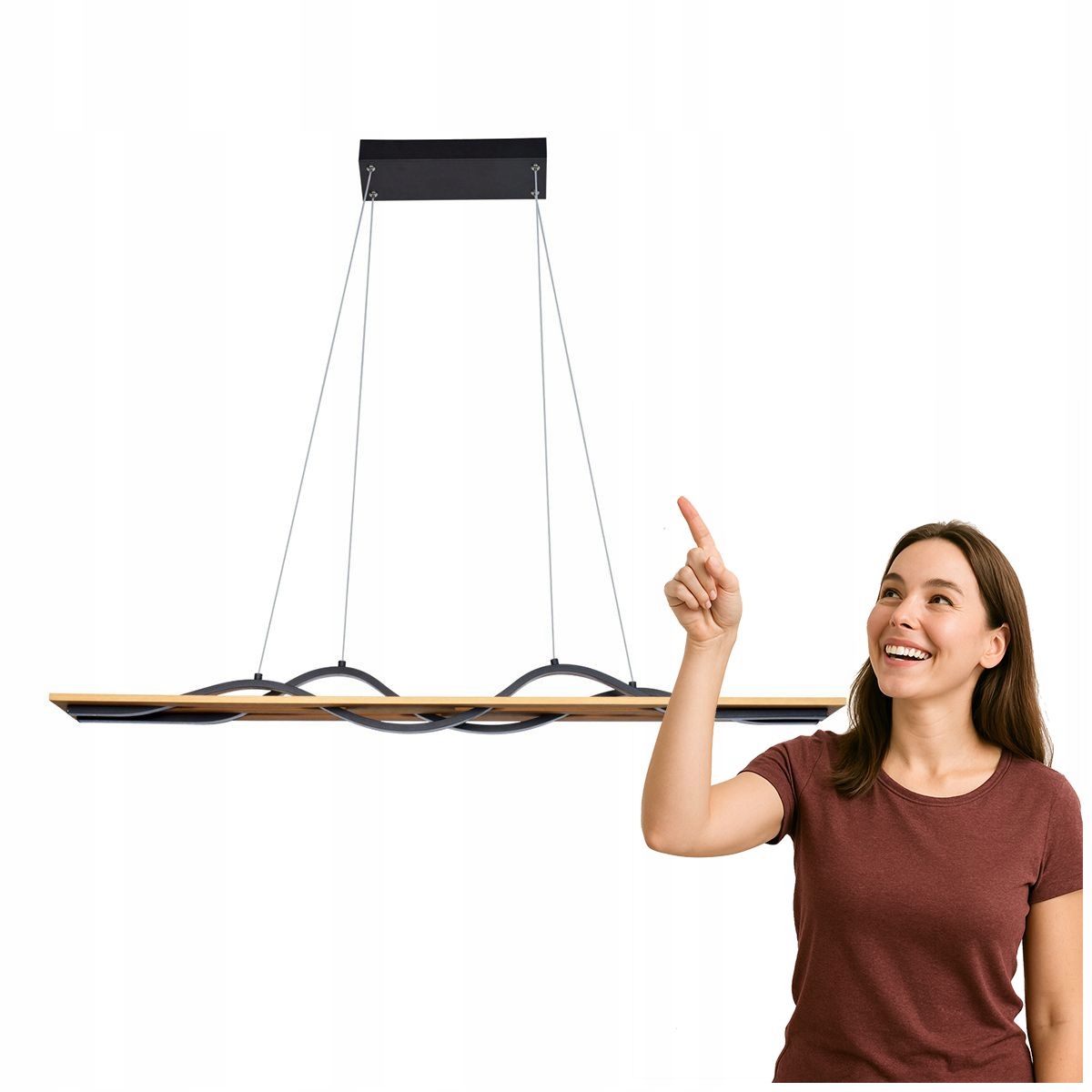 Led závěsné svítidlo 35W Conato PND-23848-30W-BK-GD Italux