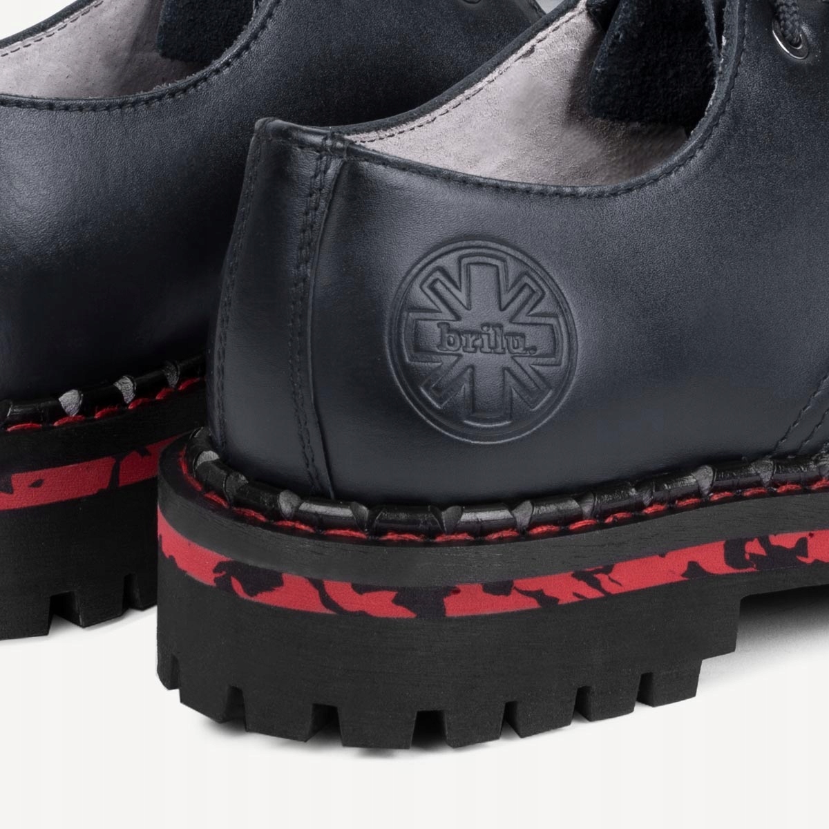 GLANY BRILU STEEL-NOSE 3-oczka NISKIE SKÓRA 36-46 Długość wkładki 26 cm