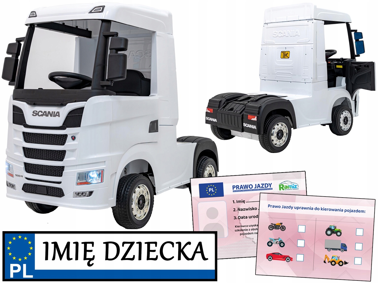 ciężarówka Tir na akumulator Scania R-serie autko dla dzieci Kabina