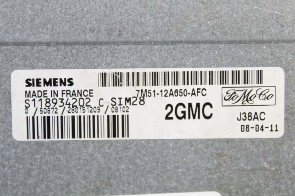control unit computer of the engine 7M51-12A650-AFC FORD FOCUS MK2 1.6 16V 101 KM