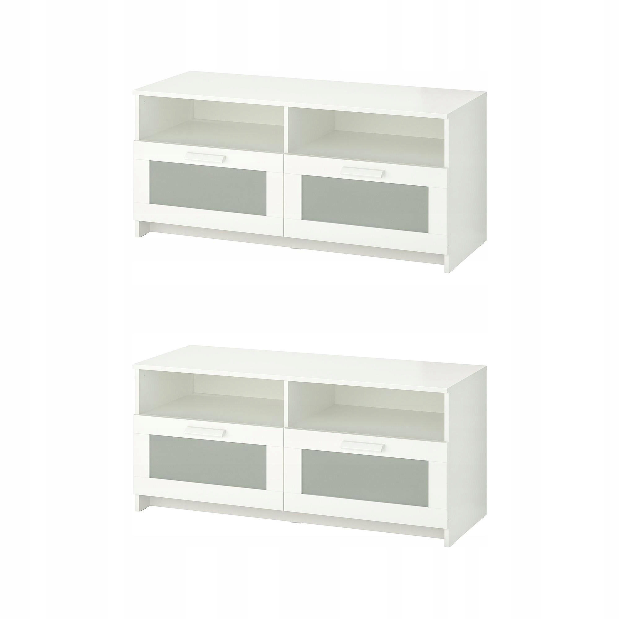 2 szt. Szafka pod Tv Brimnes Biała 120 cm Nowoczesny Design