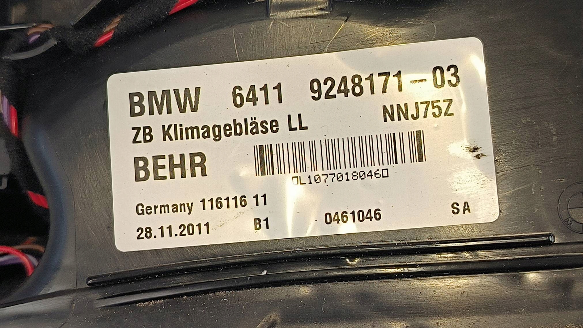 ventilator kabinski 9248171 BMW 750I L 7 F01
