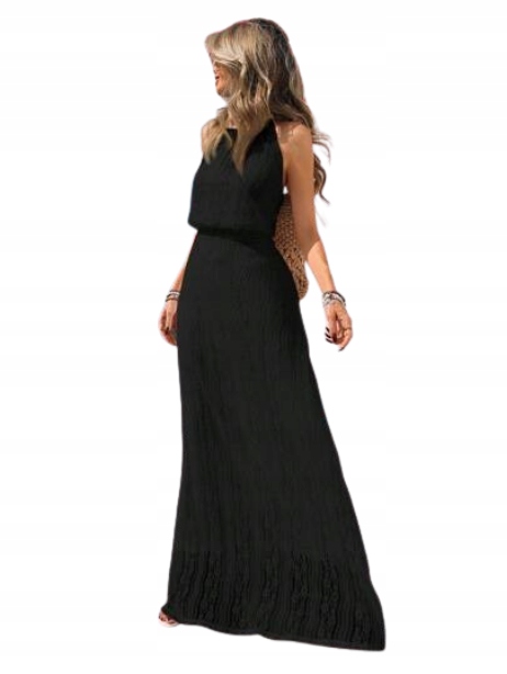 Shein Černé Šaty S Kulatým Výstřihem A Volánkem 44 1HA