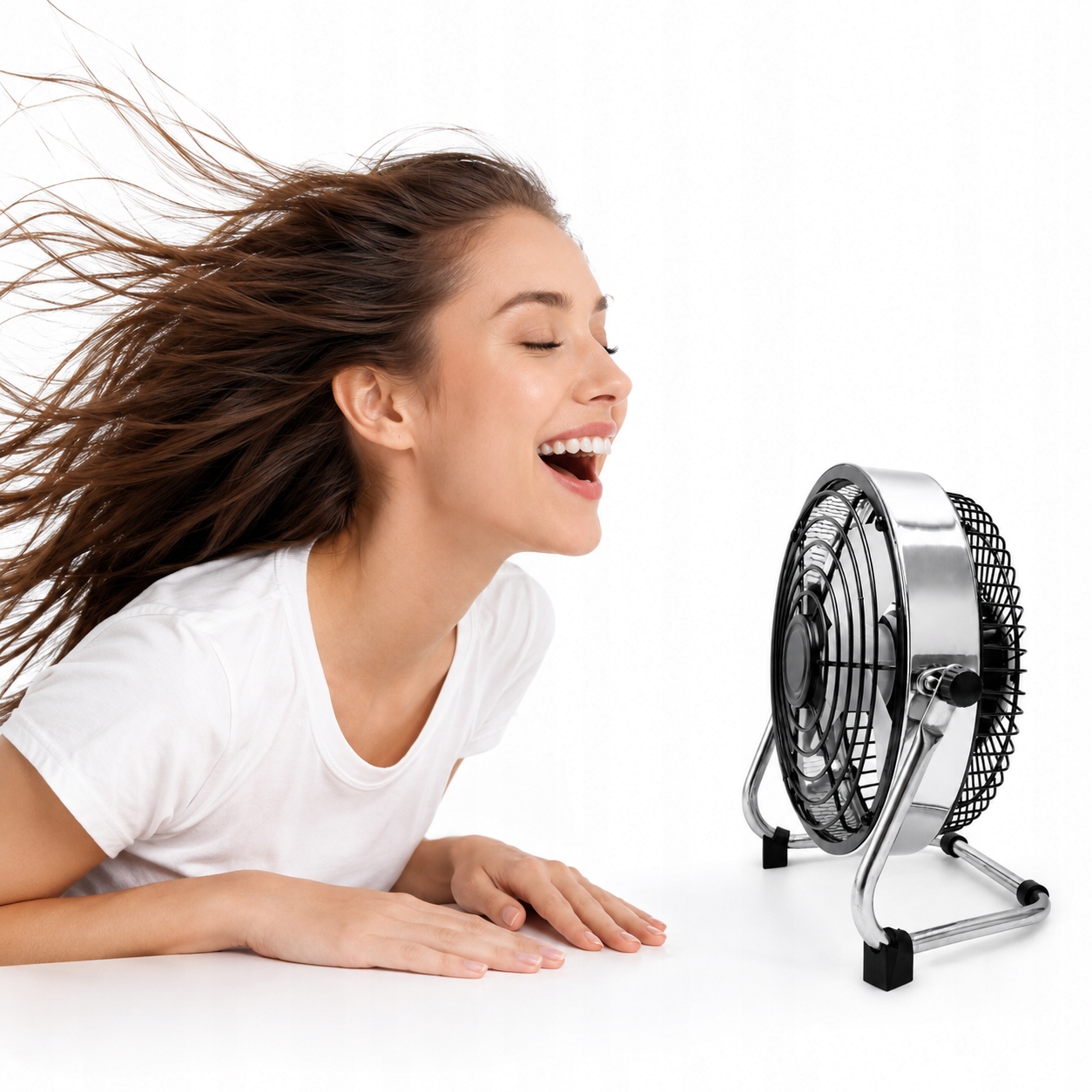 Stolní Ventilátor Kovový Tichý Usb C 2 Režimy Solidní Klima Domácí Kancelář