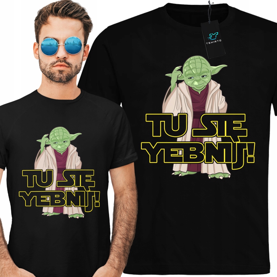 

T-Shirt Męski Koszulka Star Wars Śmieszna Yoda L