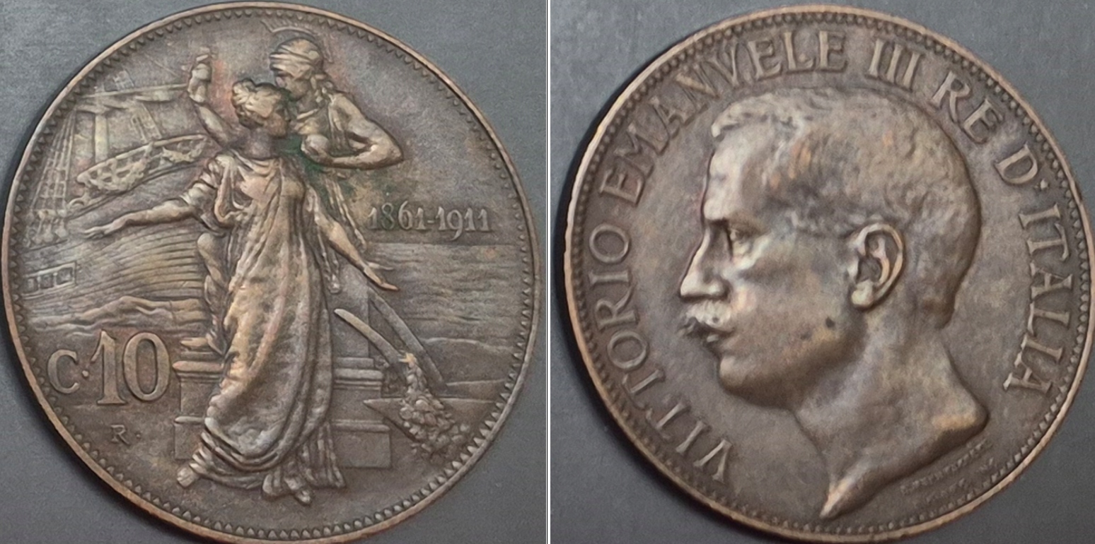Włochy 10 centesimi 1911r. KM 51 Wiktor Emmanuel III
