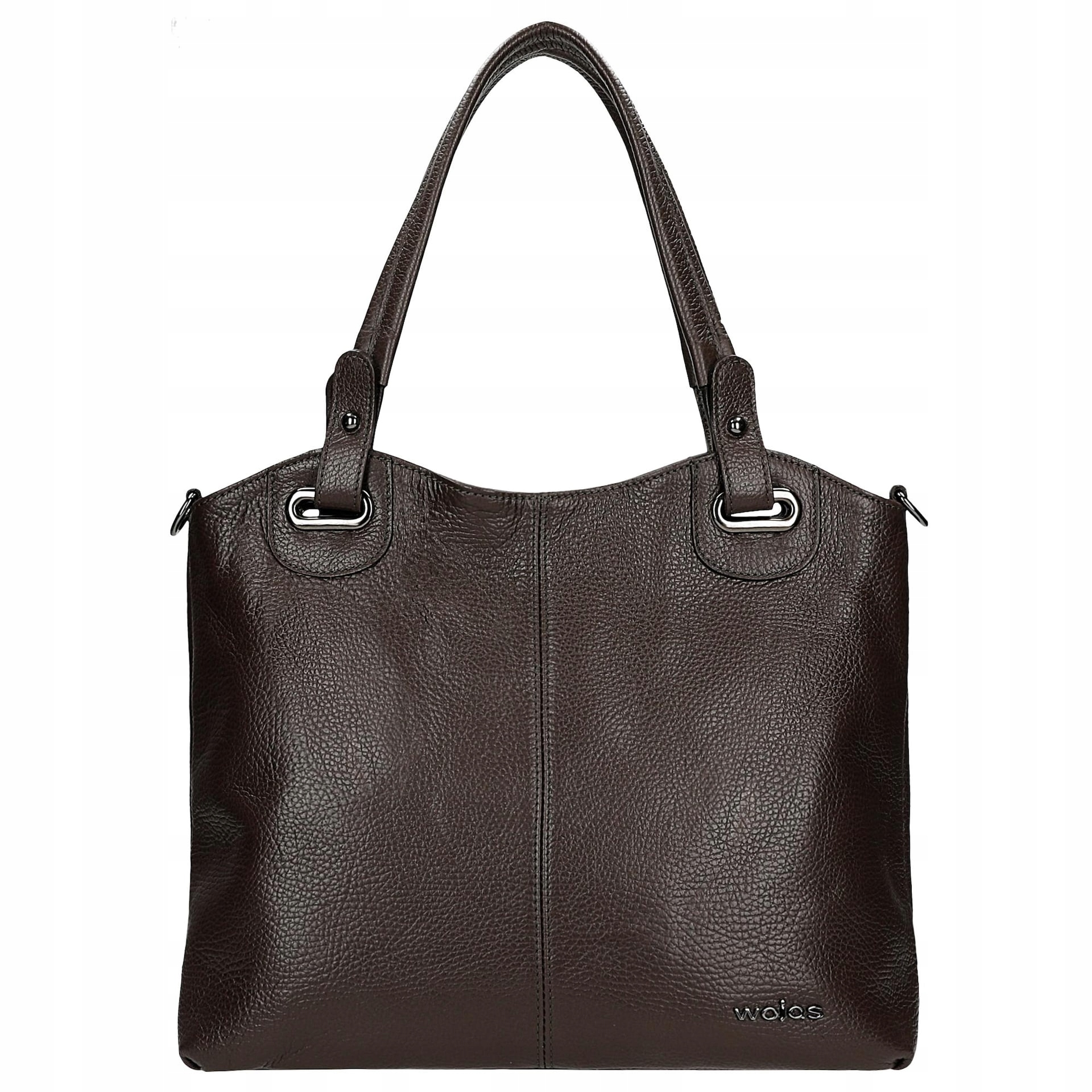 Duża czekoladowa torebka damska ze skóry licowej