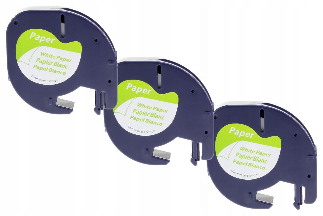 

3x taśma do Dymo LetraTag 12mmx4m biała 59421 papi