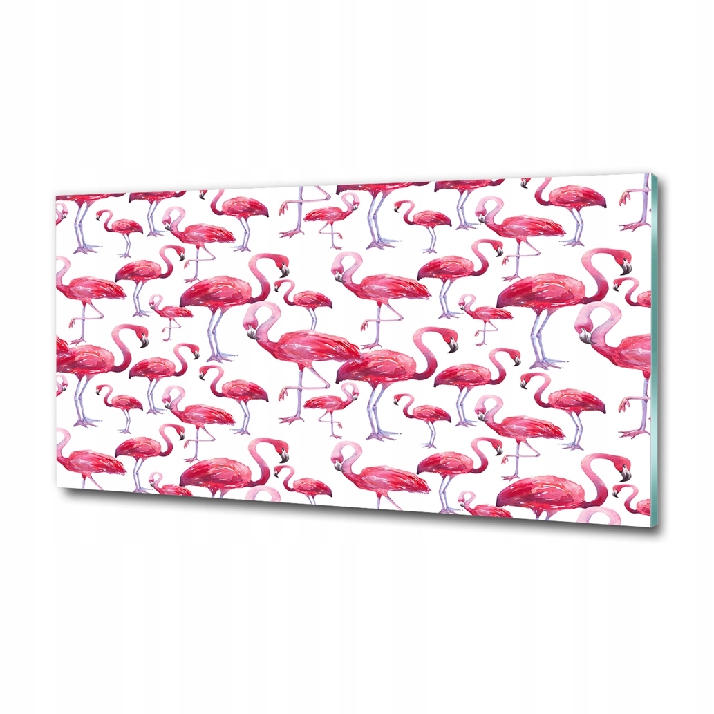 Skleněný fotoobraz na zeď Plameňáci 120x60