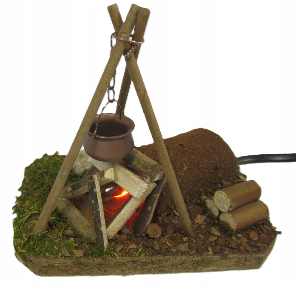 Ohniště Osvětlené pro dekoraci Betlémů * Na 220/230V * 12 x 8 x 13 cm