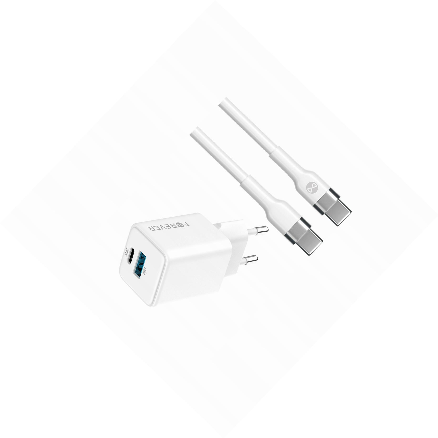 Szybka ładowarka GaN 20W 2 wejścia Usb i Usb-c z kablem do Lg K52