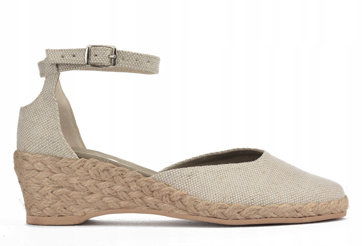 Espadryle damskie SP (5 cm) jasny len 36 Rozmiar 36