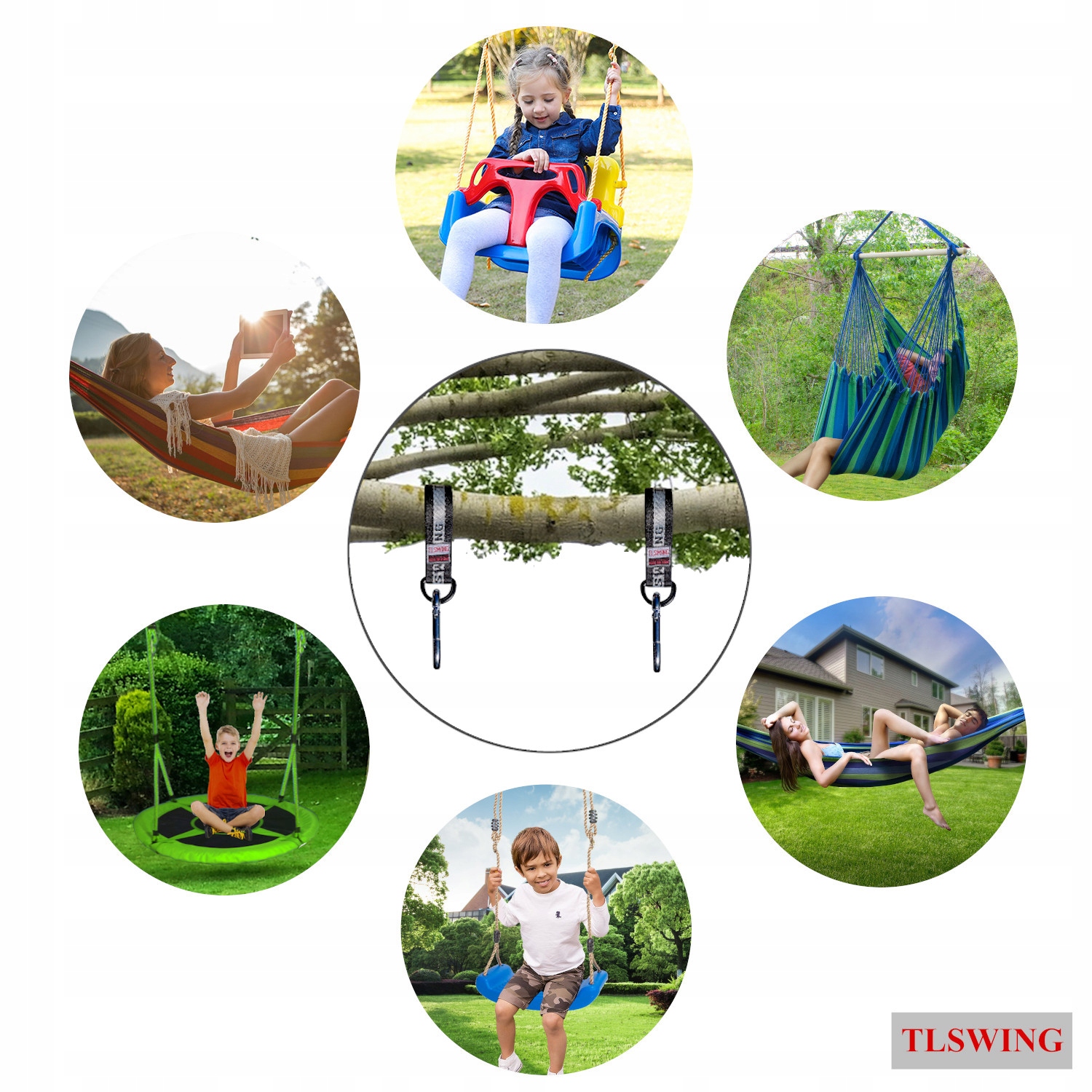 MOCOWANIE HUŚTAWKI HAMAKA MOCNY ZESTAW UCHWYT DO MONTAŻU karabińczyki taśmy Kod producenta SUPER-SOLID-SWING-SET