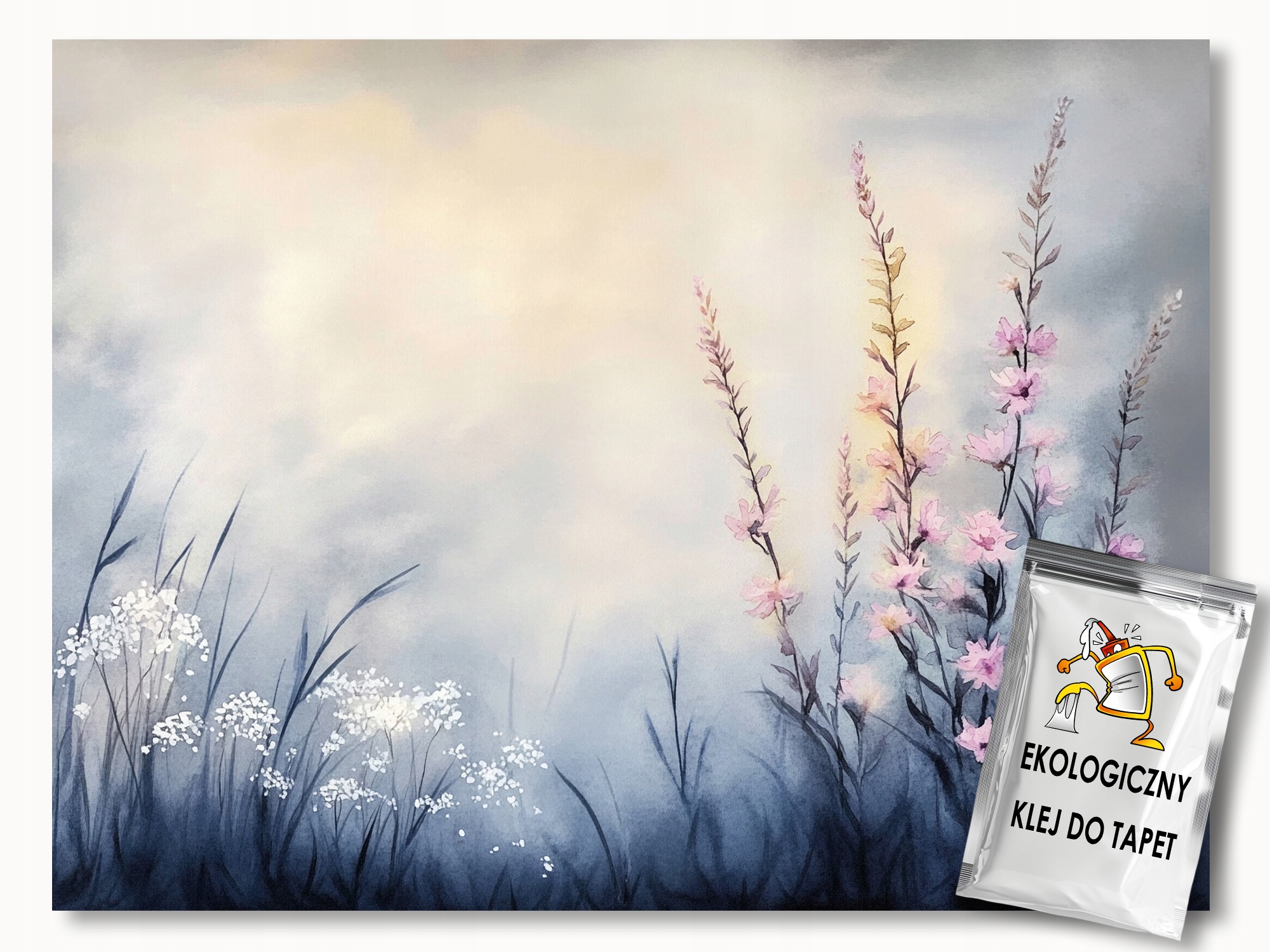 Fototapeta Flizelina Příroda Louka Květy Mlha Ráno Svítání 368x254 130g
