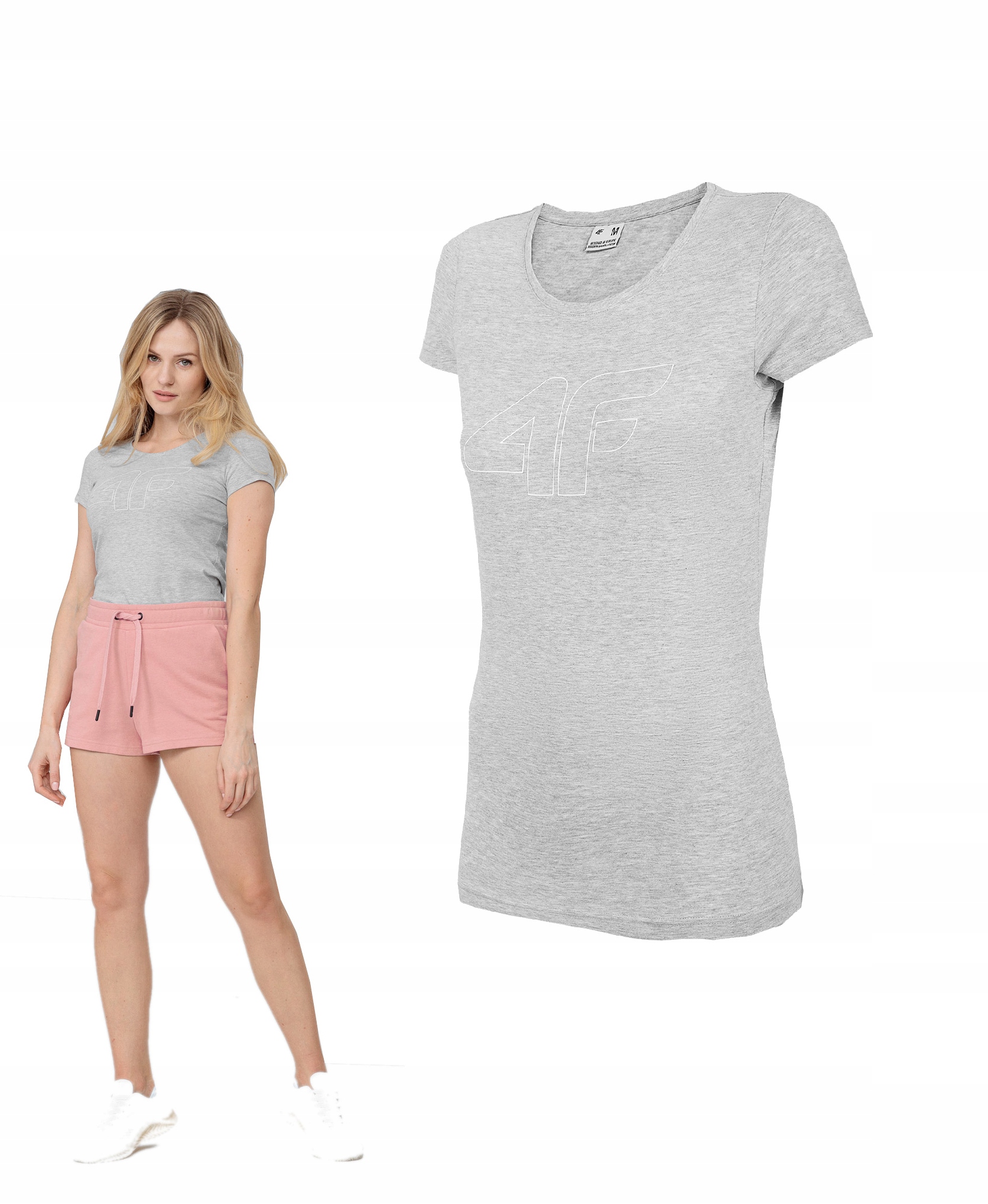 

4F T-shirt Koszulka Damska TSD353 Szara L