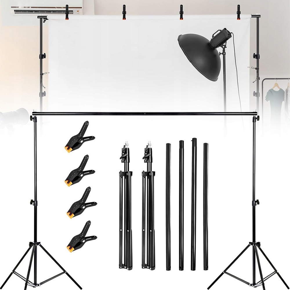 Stativ Pro Fotografické Pozadí Do Studia 2x3M s taškou Set