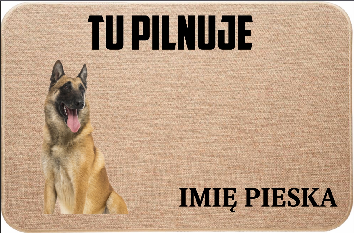 Lněná Vstupní Stěračka Tu Piluje Jméno Belgický ovčák Malinoise