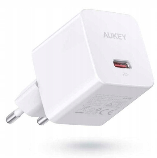 Aukey Mini ładowarka sieciowa PA-Y20S White 1xUSB-C 20W Pd Power Delivery