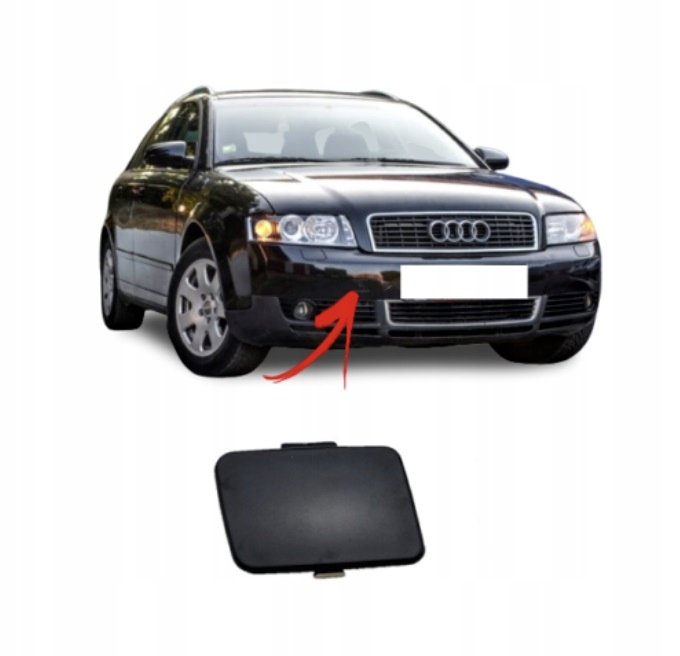 Audi A4 B6 Zaślepka haka holowniczego w zderzaku Strona zabudowy przód