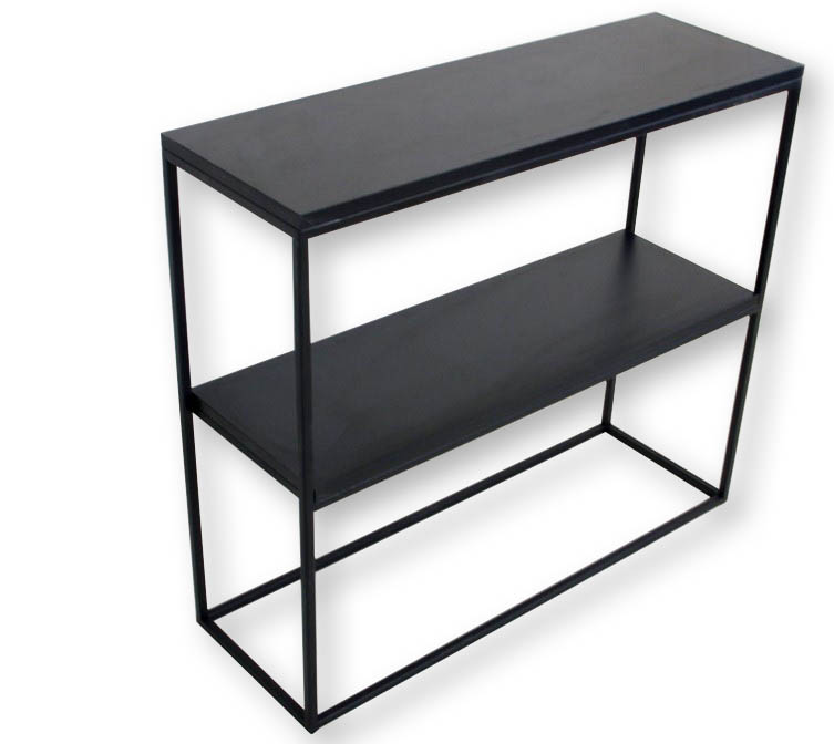 KONSOLA DO PRZEDPOKOJU INDUSTRIALNA CZARNA Z PÓŁKĄ Marka Vatabi