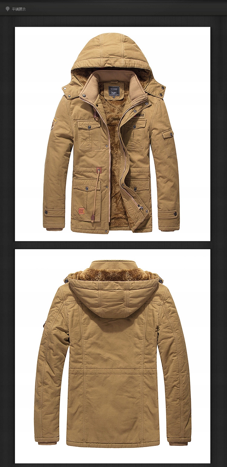 Pánska midi fleecová bunda s kapucňou Dominantný materiál Polyester