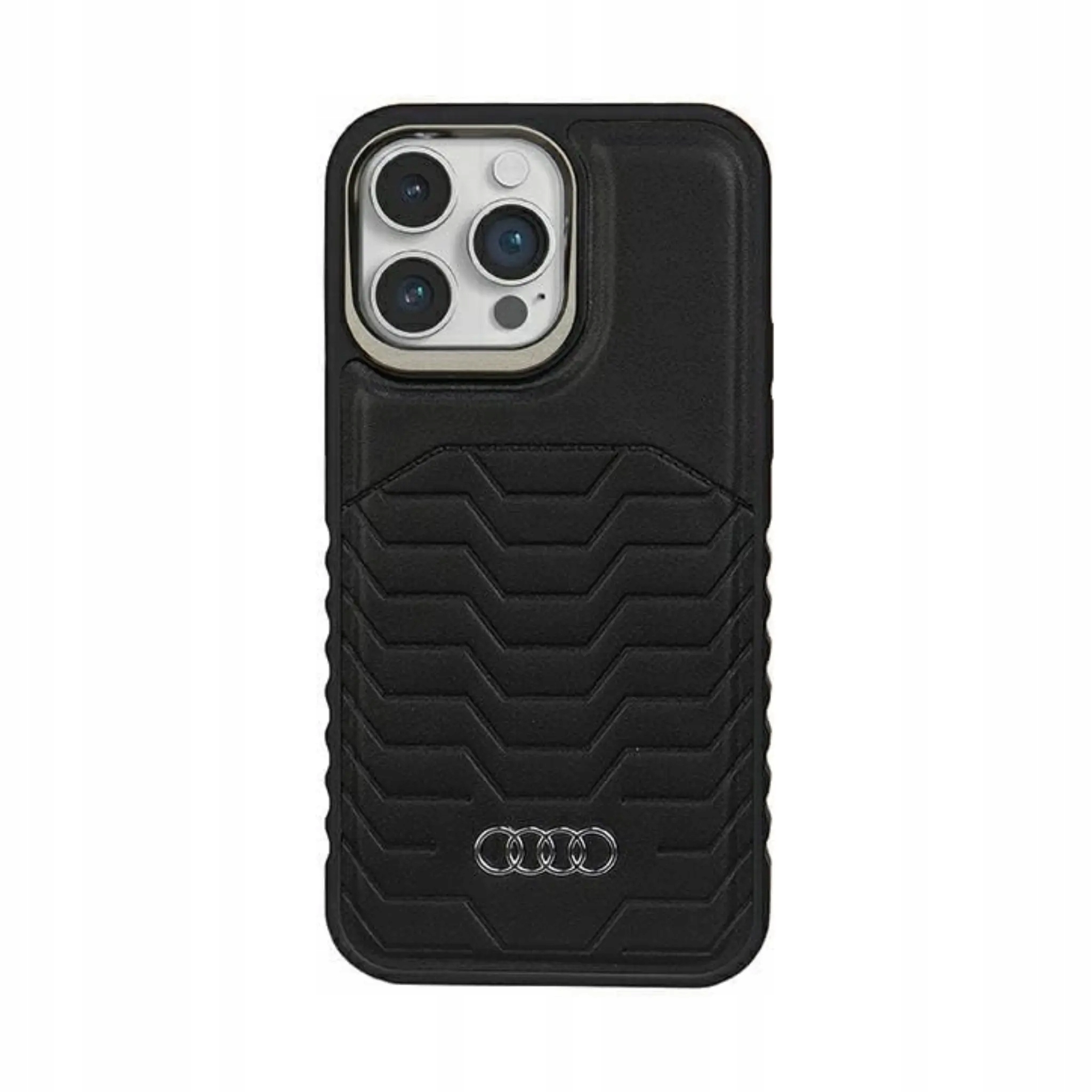 Etui Audi z syntetycznej skóry MagSafe, czarne iPhone 14 Pro