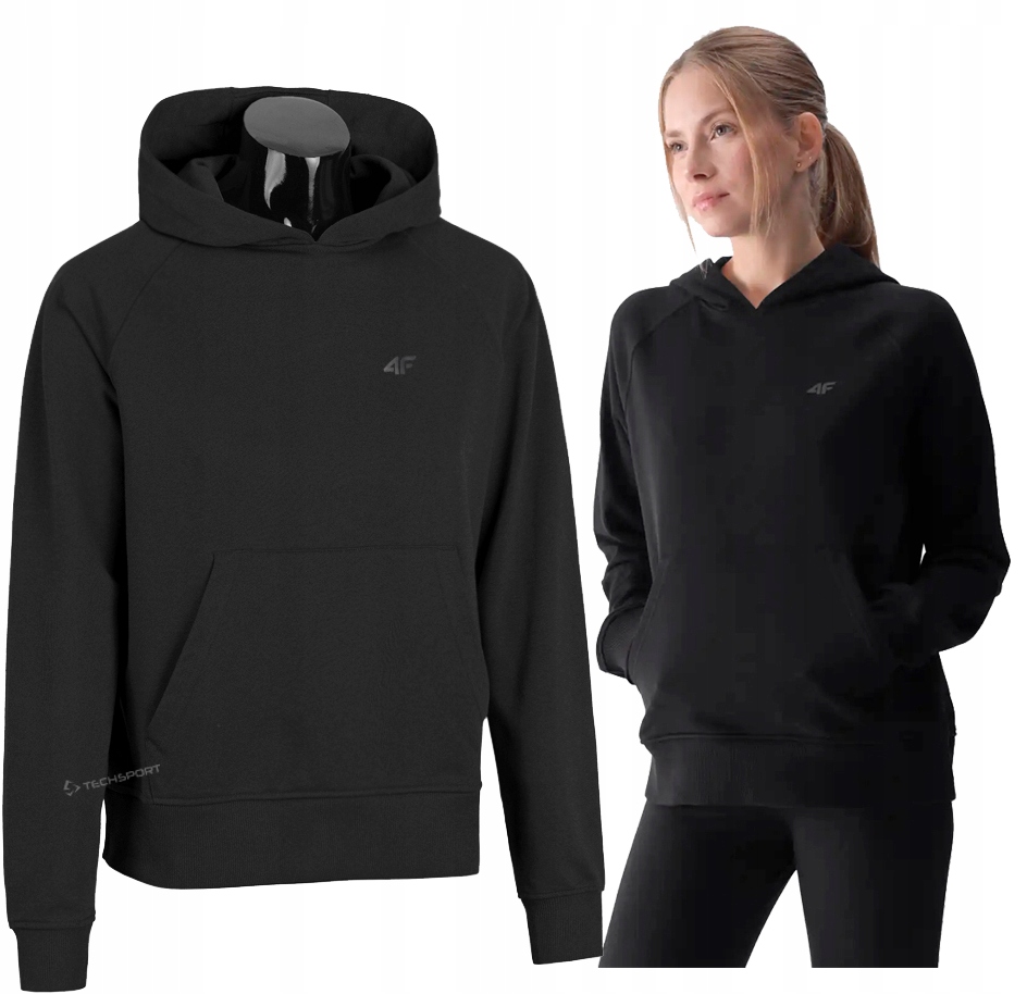 4F Ocieplana Damska Bluza Bawełniana Kangurka Z Kapturem rozm M