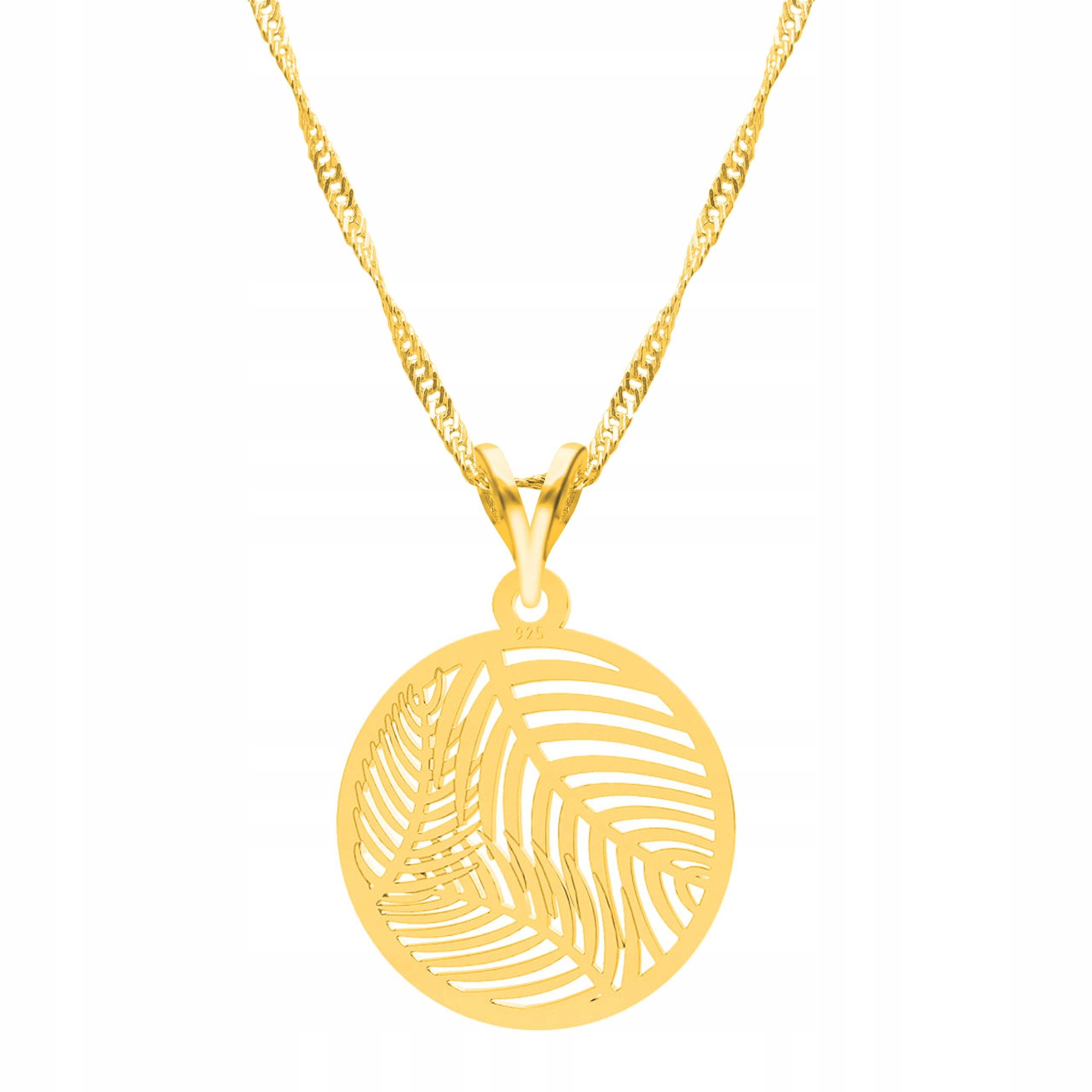 Řetízek zlatý náhrdelník 925 Listy Palmy Lístky