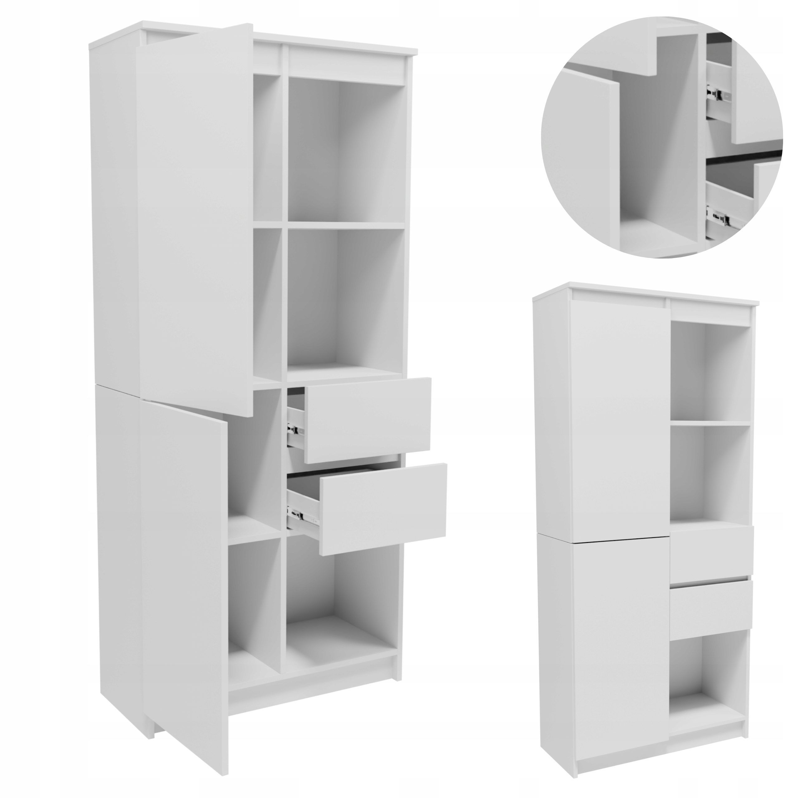 Regál R15801D2SBIA bílý, stojící, kancelářský, na knihy, oblečení, fotografie, hračky