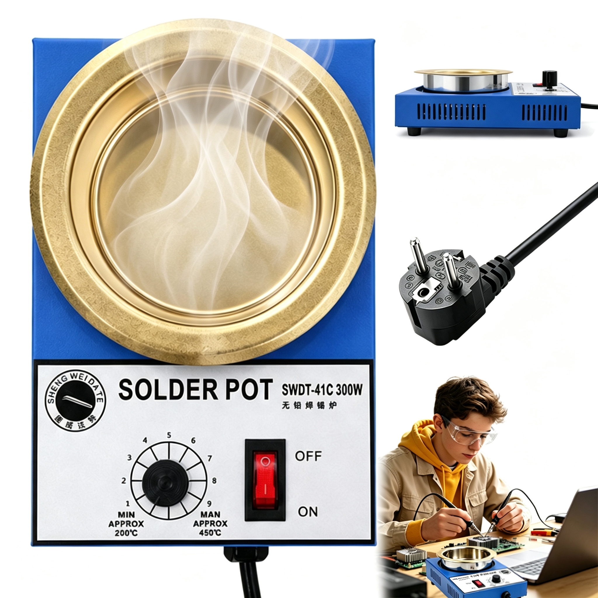 Bezolovnatý Pájecí Kelímek 300W Mini Kamna Pro Pájení, Kontrola Teploty