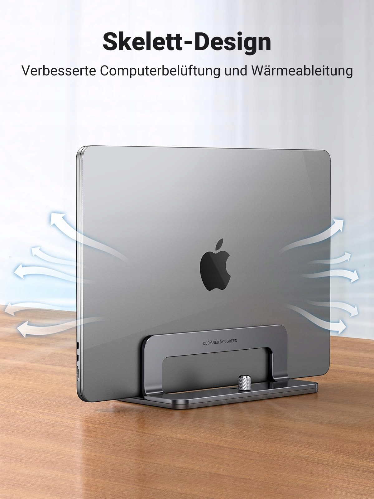 UGREEN Pionowy Aluminiowy Stojak Na Laptopa Z Termiczną Podstawką — miniatura 6