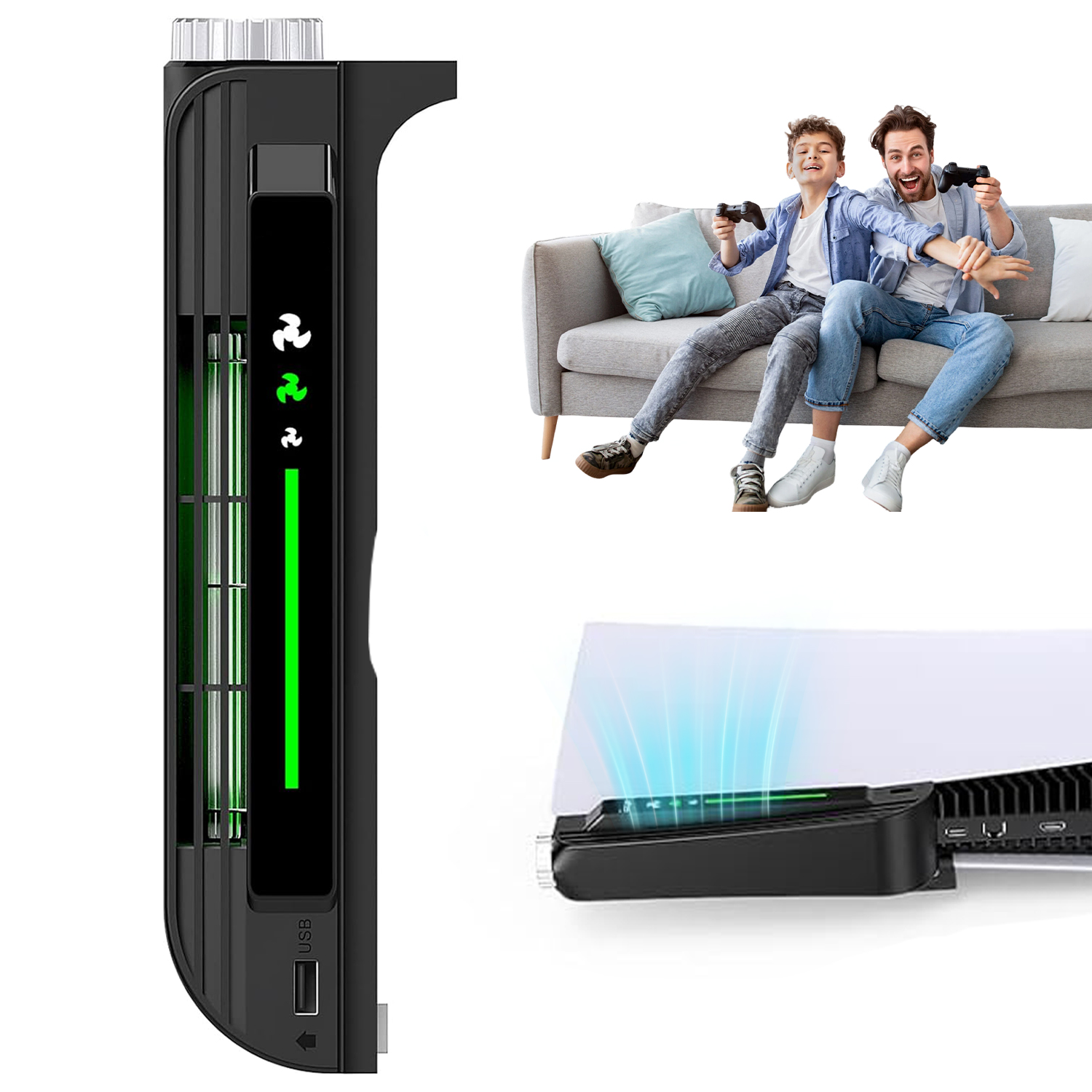 Chłodzenie Do Konsoli PS5 Trójstopniowa Regulacja Obrotów Port Usb