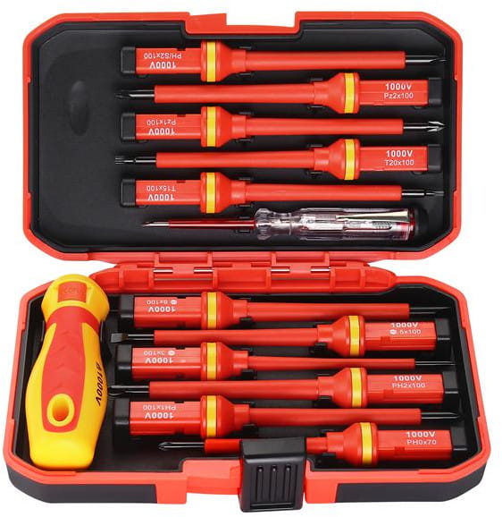 Sada Magneticky Izolovaných Šroubováků 14 ks Šroubováky Torx Ph Pz Ploché