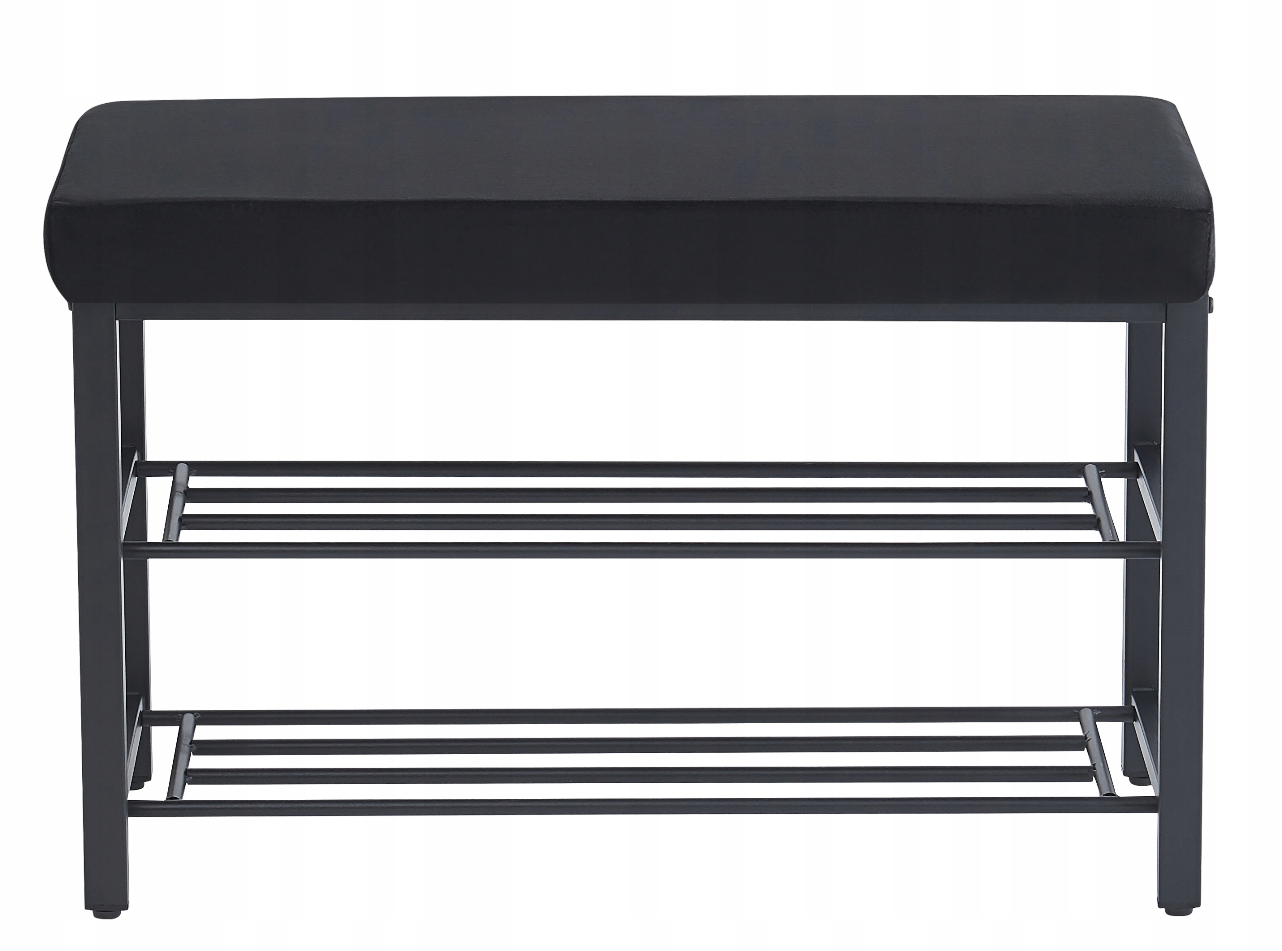 Lavička Do Predsiene Čalúnená Polica Na Topánky Regál Loft Velúr Čierny 79