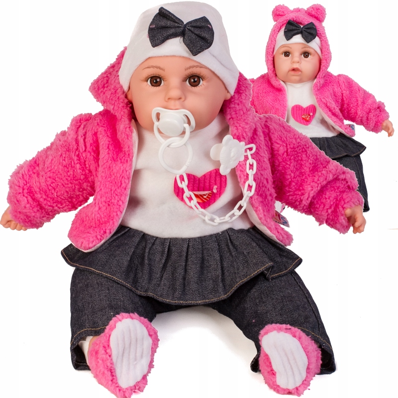 INTERAKTYWNA LALKA SŁODKI BOBAS DORIS 45cm + SMOCZEK w zestawie