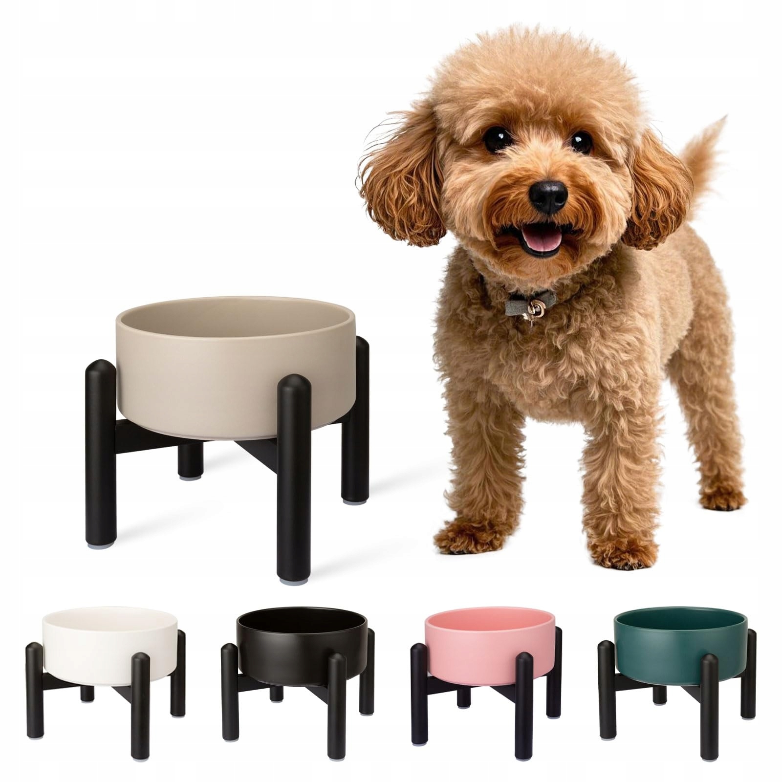 Levně Ptober Vyvýšená miska pro malé a střední psy 850 ml Šedá