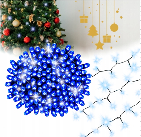 Vianočné Osvetlenie Na Stromček 2000LED Modrá Zwe/wew Flash Biela 120 m